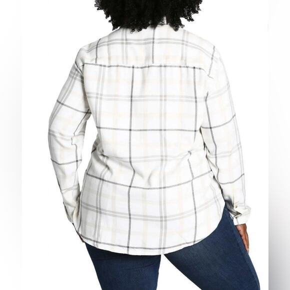 NWT Jachs Girlfriend Ladies Flannel Button Plaid Shirt Size XXL 2X Plus Size‎ - Picture 4 of 16